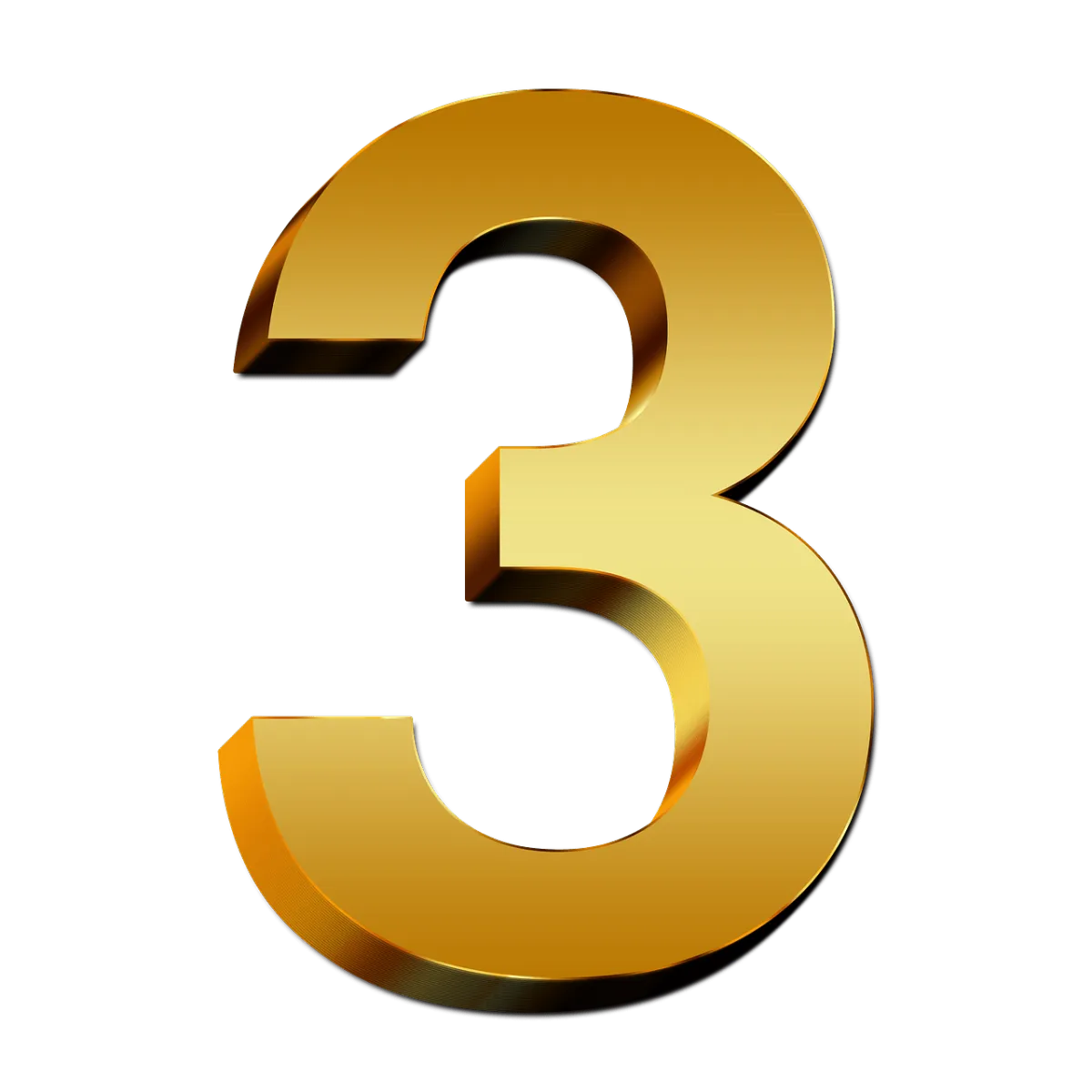 The number 3 displayed prominently, symbolizing the third item in a sequence or list.