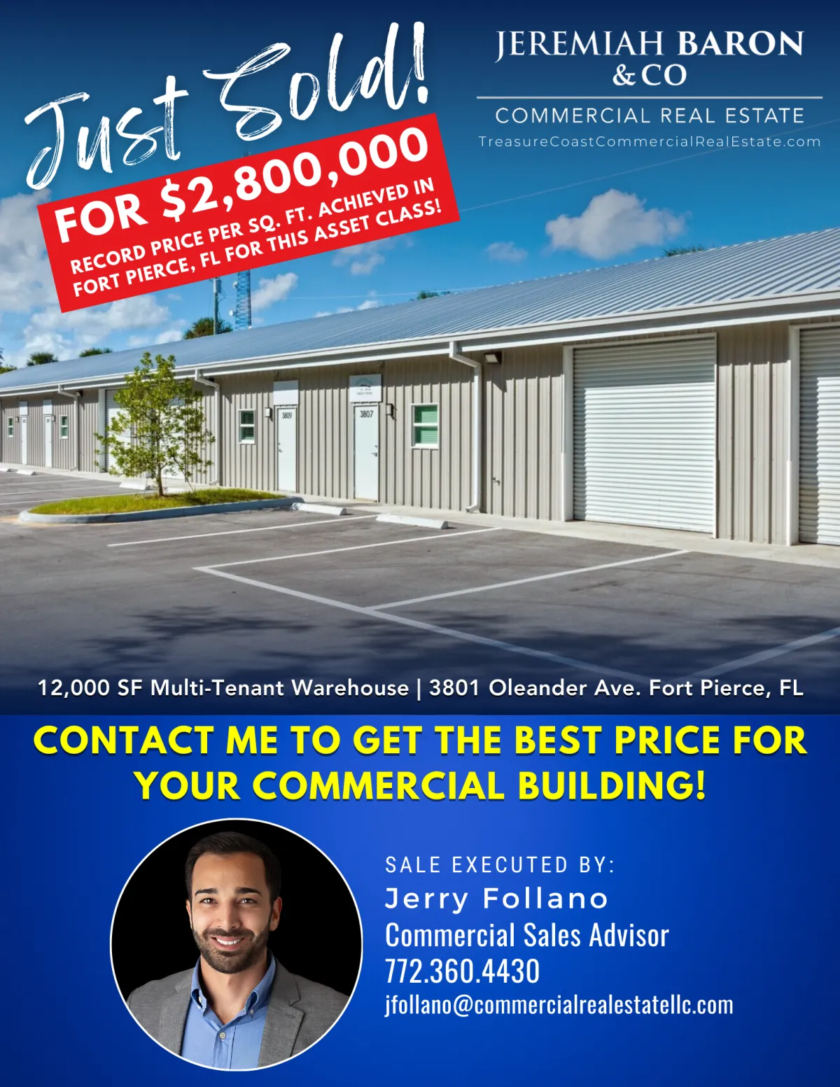 Commercial property sold - 3801 oleander ave, fort pierce fl 