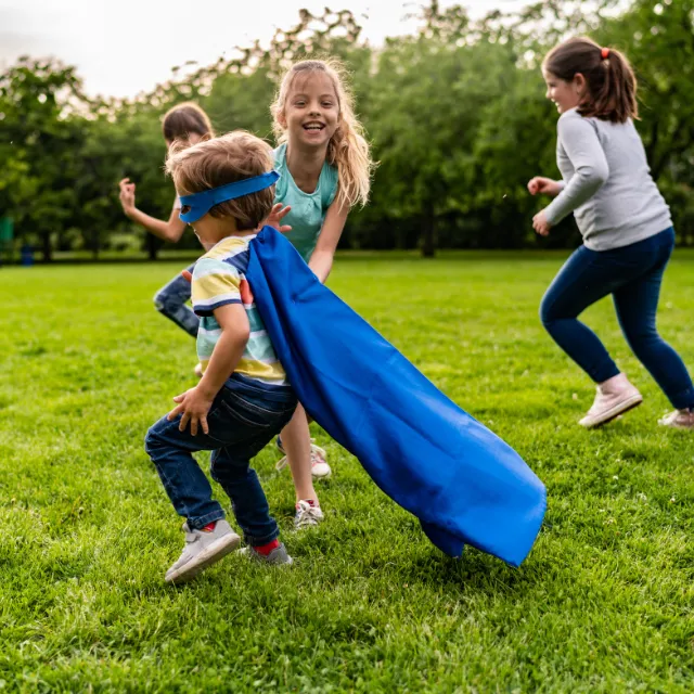 Children playing and having fun representing family fun and connection
