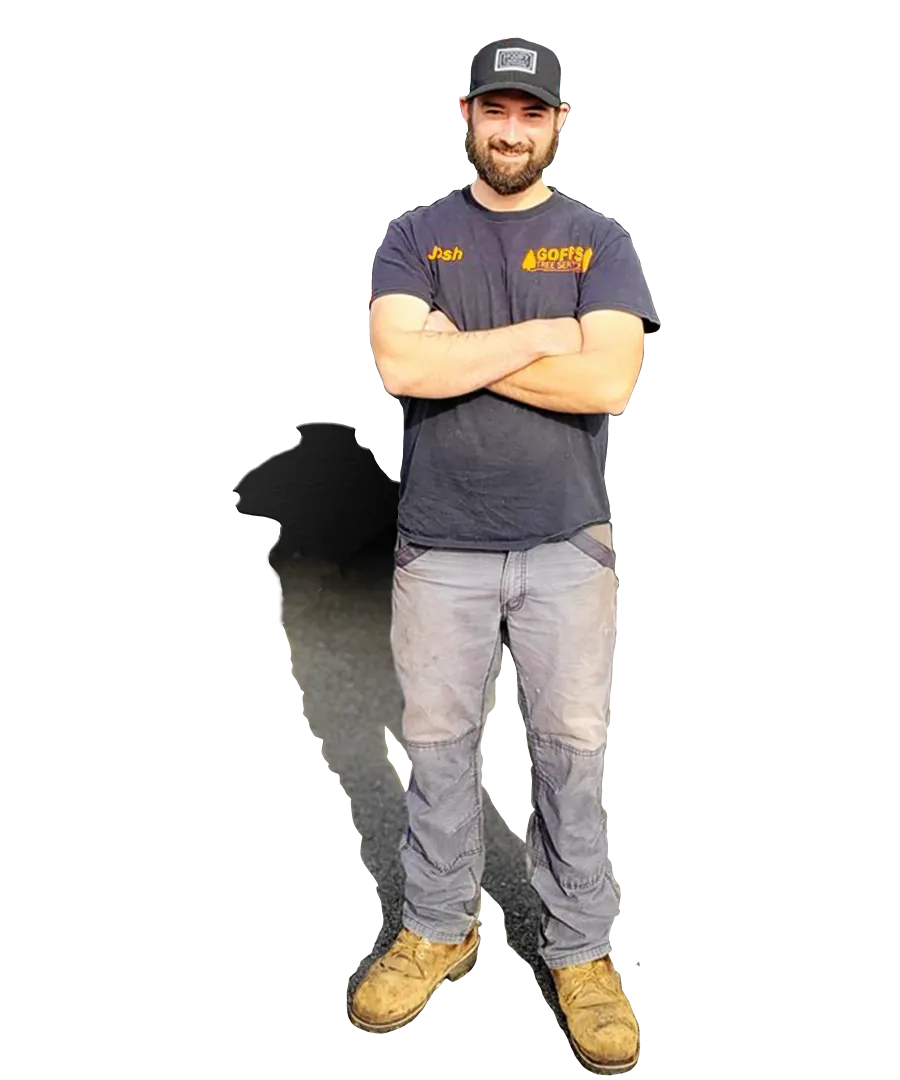 Owner of Goff’s Tree Service standing professionally highlighting trusted tree care, safety, and 25 years of experience in Tennessee