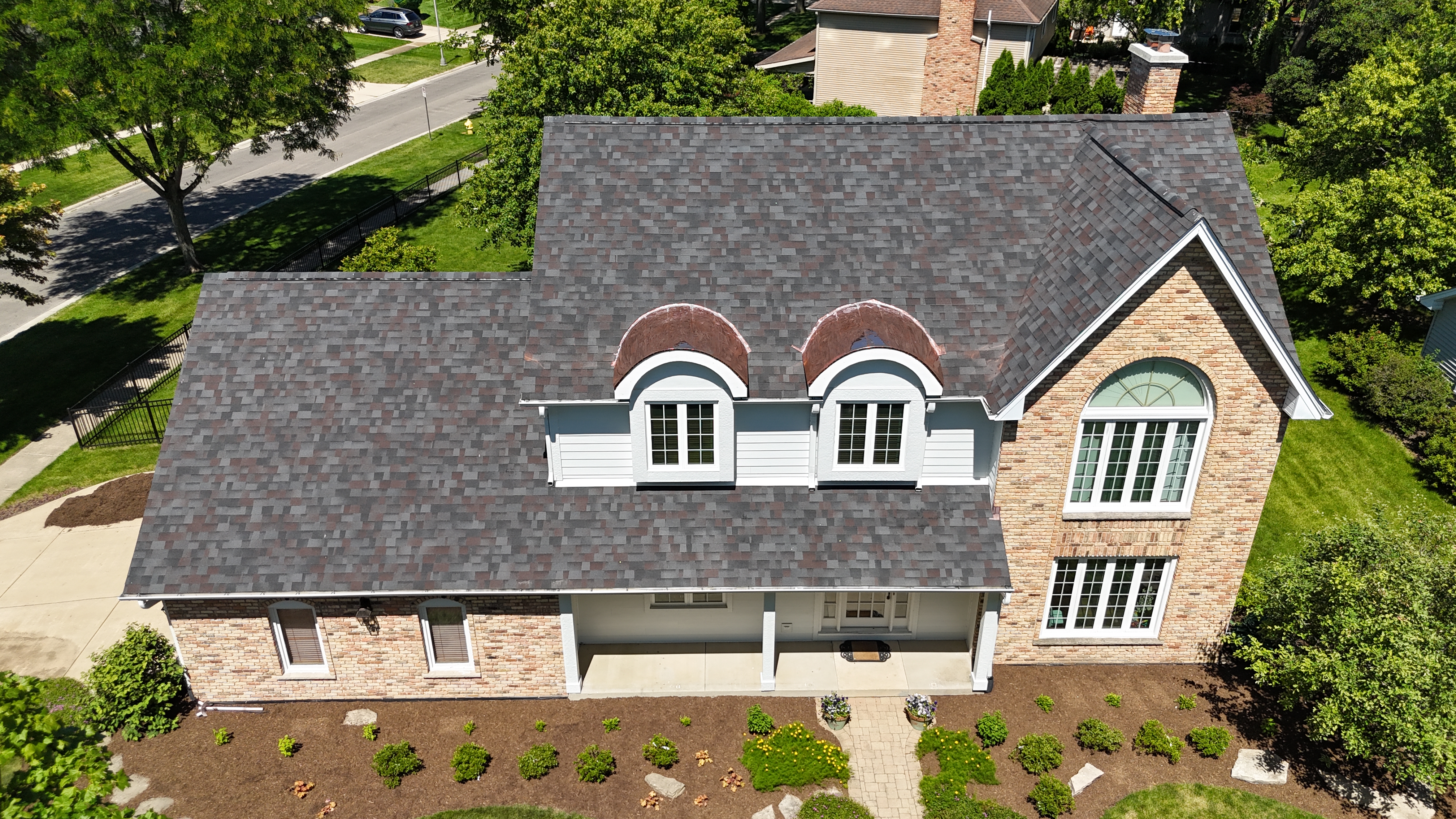 Malarkey Black Oak shingle roof expertly installed by Northwind Exteriors on a home in Wheaton, IL.