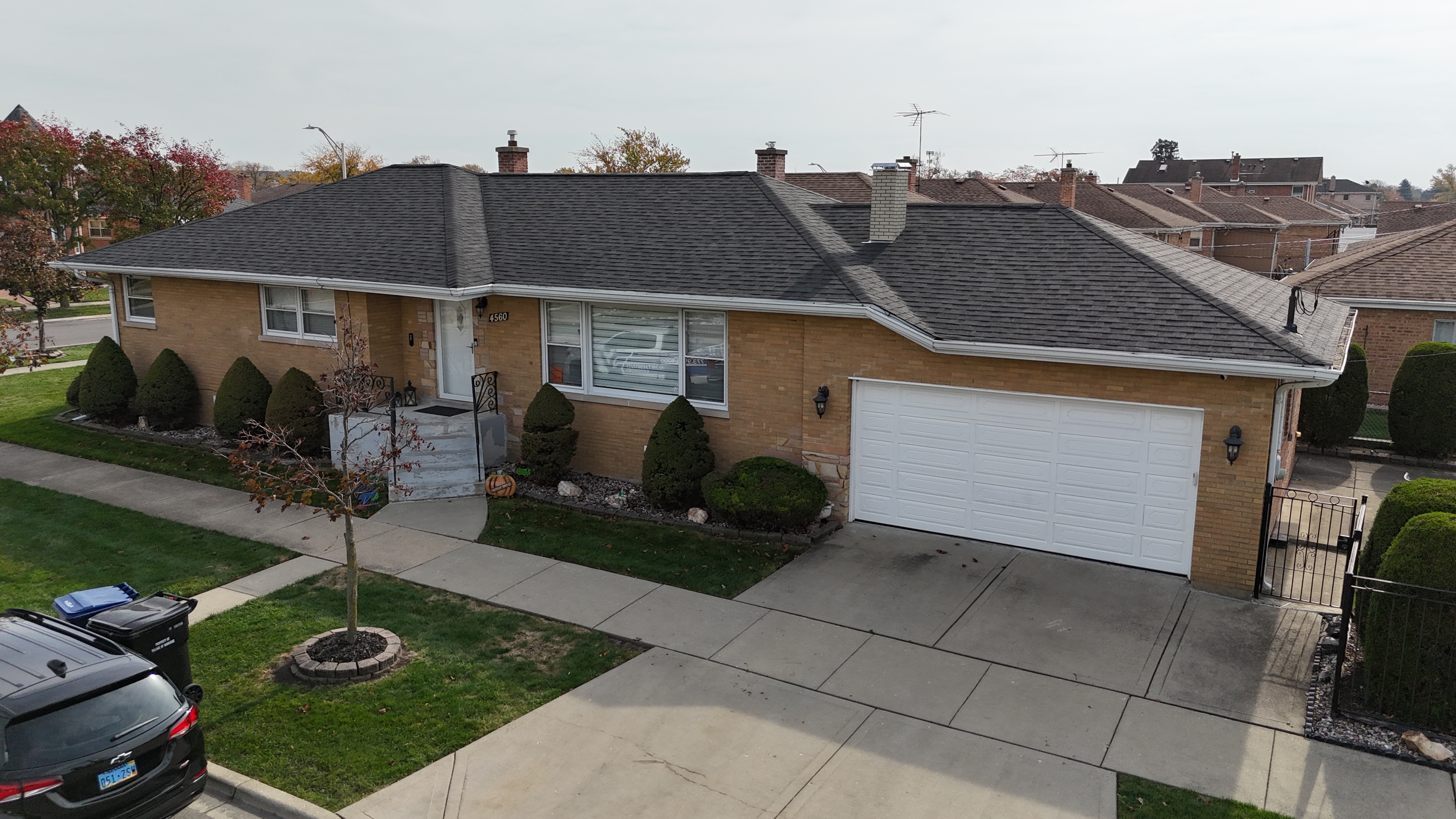 Malarkey Brilliant Black shingle roof installed by Northwind Exteriors on a home in Norridge, IL, providing a sleek and modern appearance with enhanced durability.