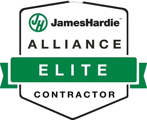 James Hardie Elite Preferred Contractor badge highlighting Northwind Exteriors’ siding expertise in Chicagoland.