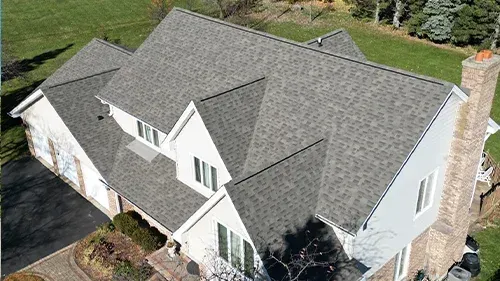 Malarkey Weathered Wood roof installed on a Barrington, IL home by Northwind Exteriors, offering durability and timeless style.