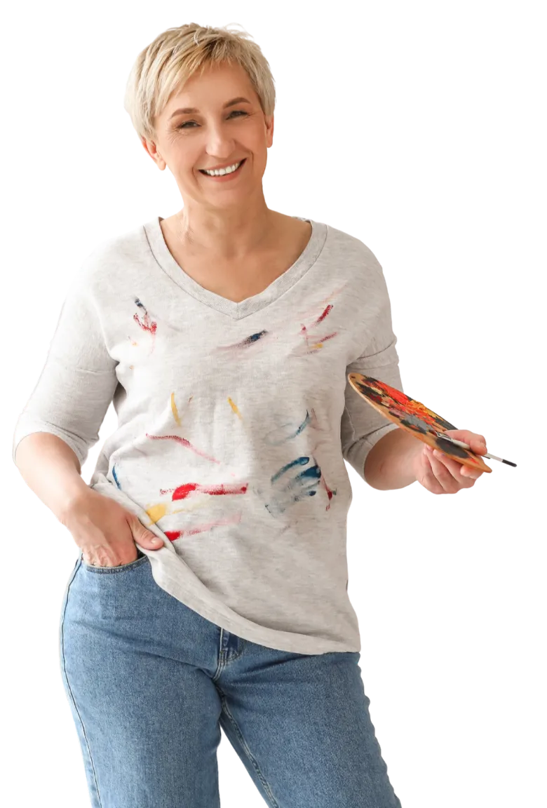 joyful maure female artist