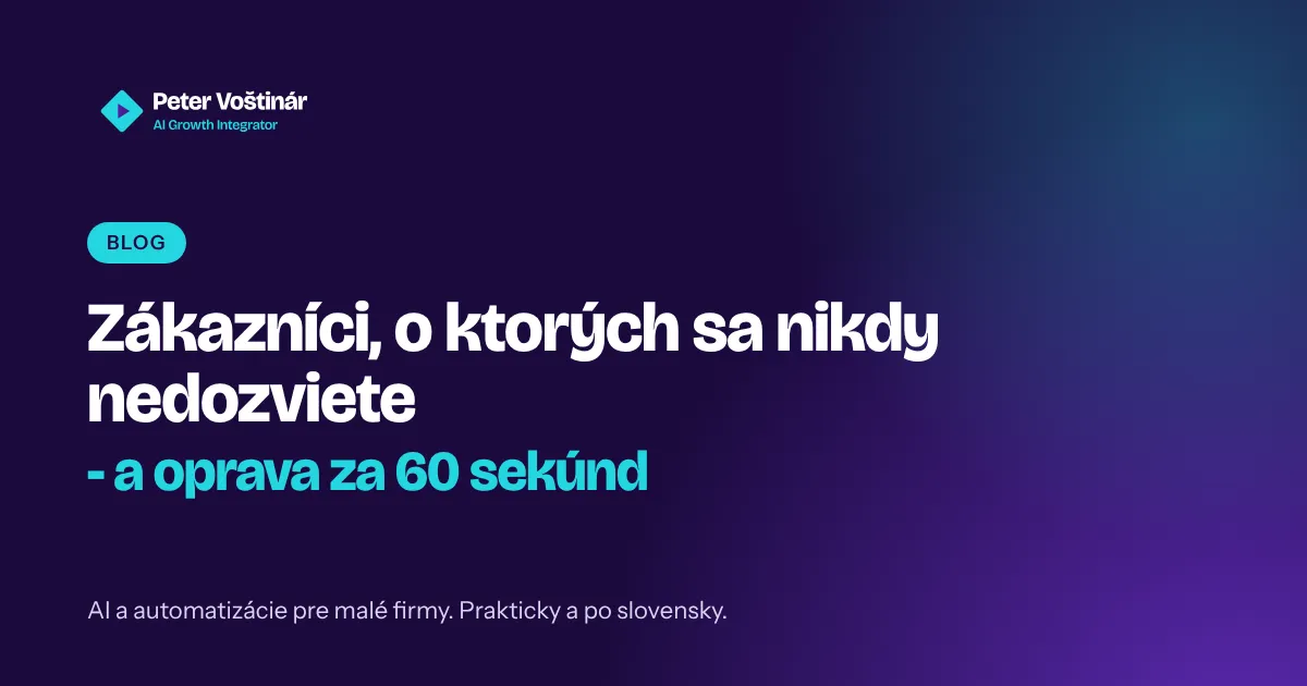 Zákazníci, o ktorých sa nikdy nedozviete - a oprava za 60 sekúnd