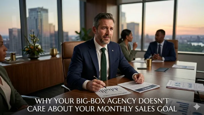 Big-box marketing agency ignoring client monthly sales goals and revenue growth Option 2 (more descriptive):