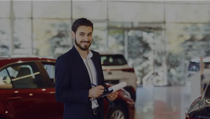 Auto dealer digital marketing analytics dashboard displaying online sales and lead generation.