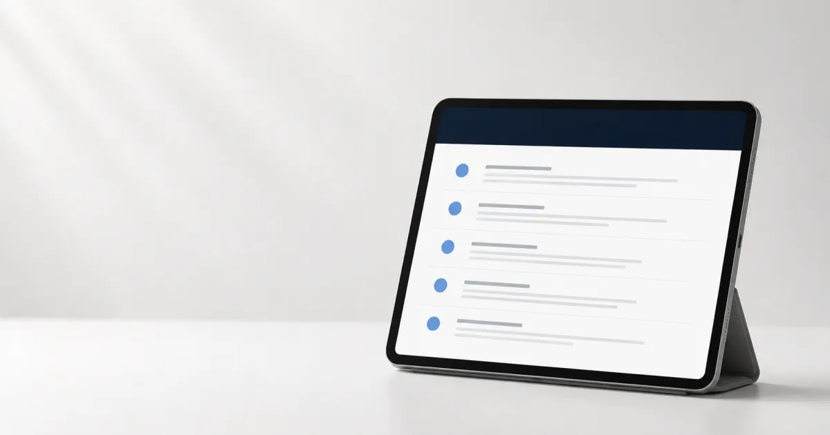 A tablet showing a checklist that can be used to fix a local business Google Business Profile