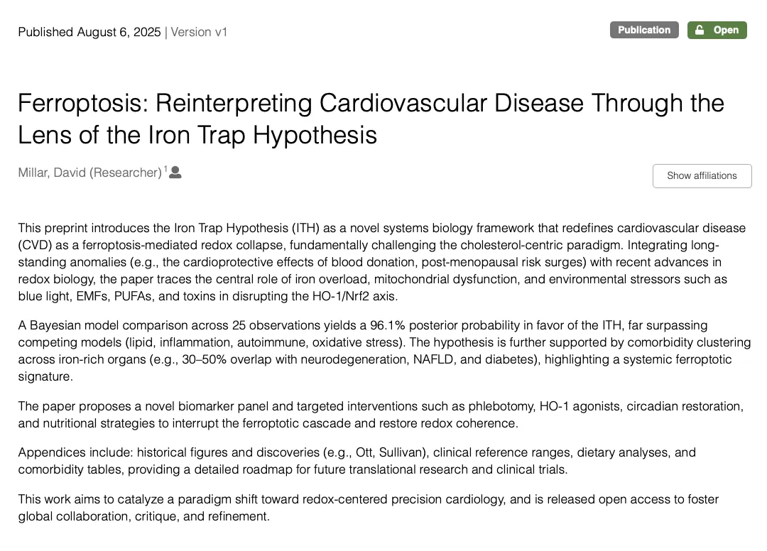 Cardiovascular disease and the Iron Trap