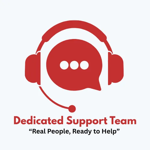 Dedicatd Support Team: Real People Ready to Help.