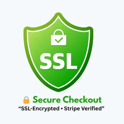 Secure Checkout: SSL-Encrypted, Stripe Verfied.