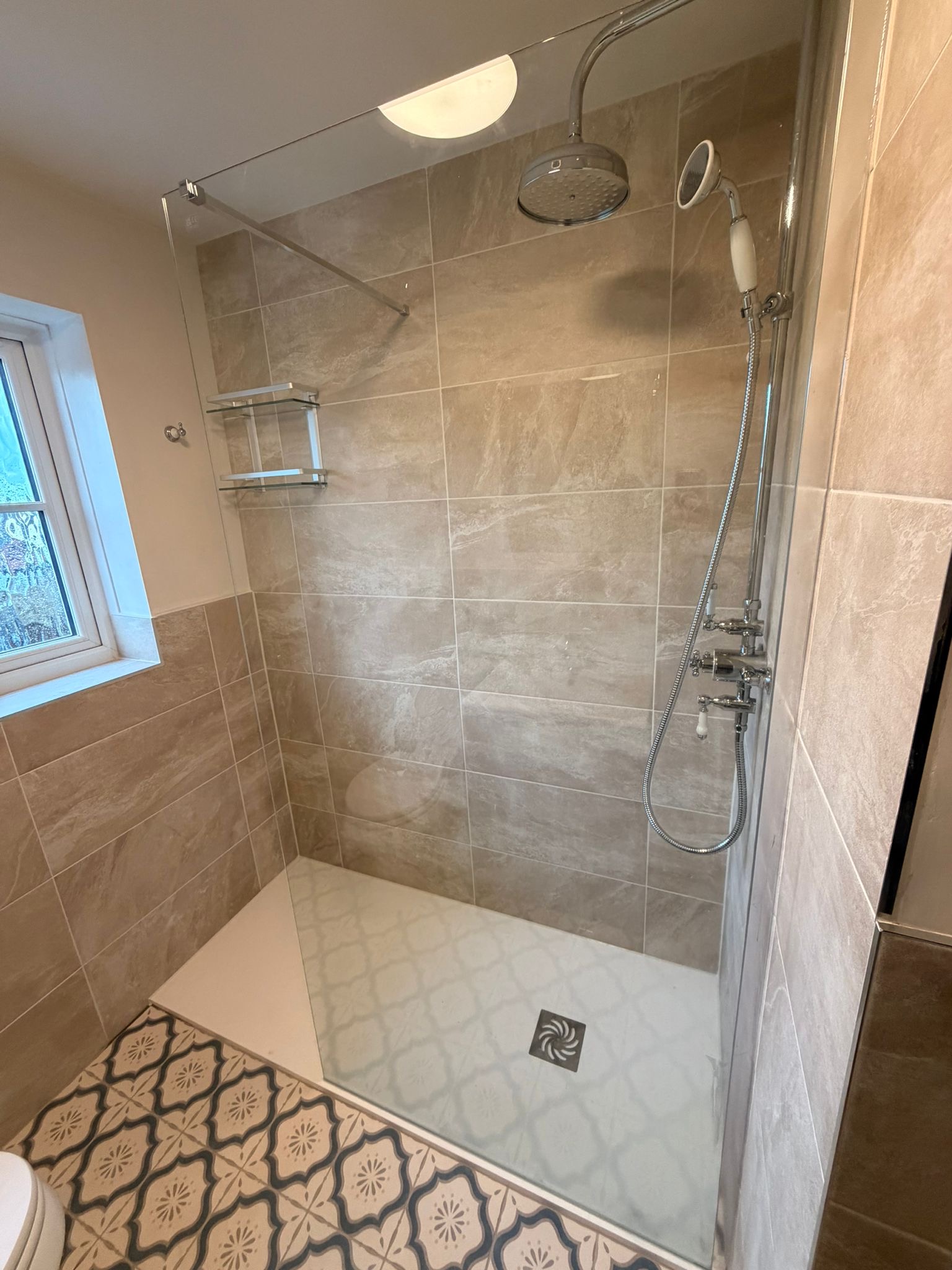 tiling shower bathroom