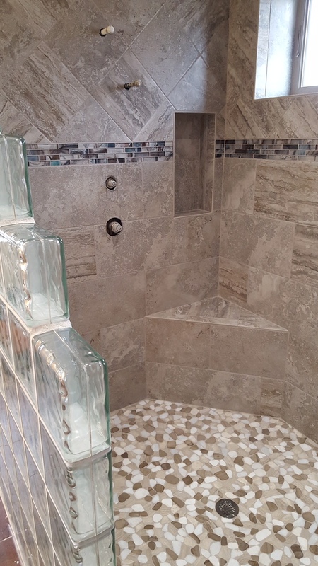 alt="Before and after bathroom remodel G&G Remodeling Houston"
