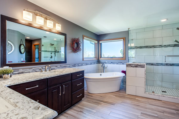 alt="Before and after bathroom remodel G&G Remodeling Houston"