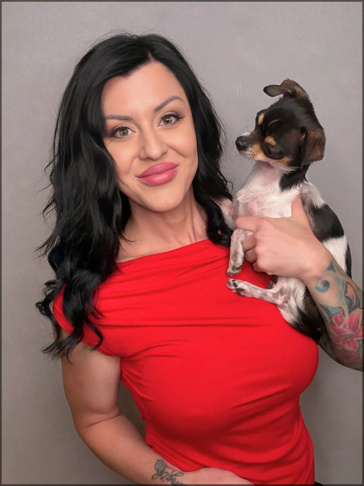 Angela Robinson, Edmonton mortgage broker, with her chihuahua Ripley