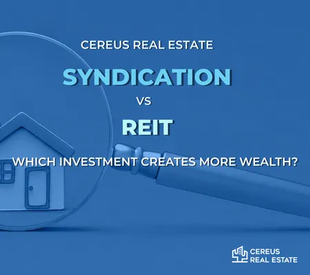Real Estate Syndications vs REITs comparison illustrating passive real estate investing, multifamily syndications, and wealth building for physicians and accredited investors