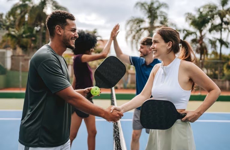 Indoor and Outdoor Pickleball Courts at Lakehaven Estates
