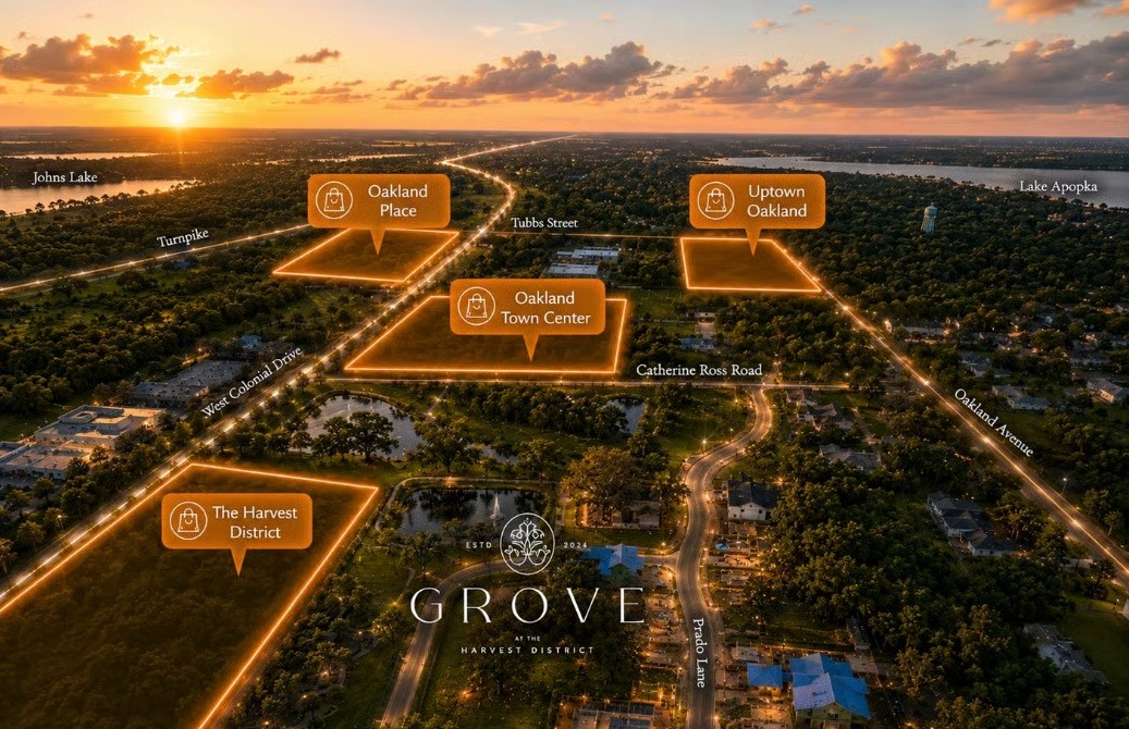 Grove at The Harvest District Aerial of Homes for Sale