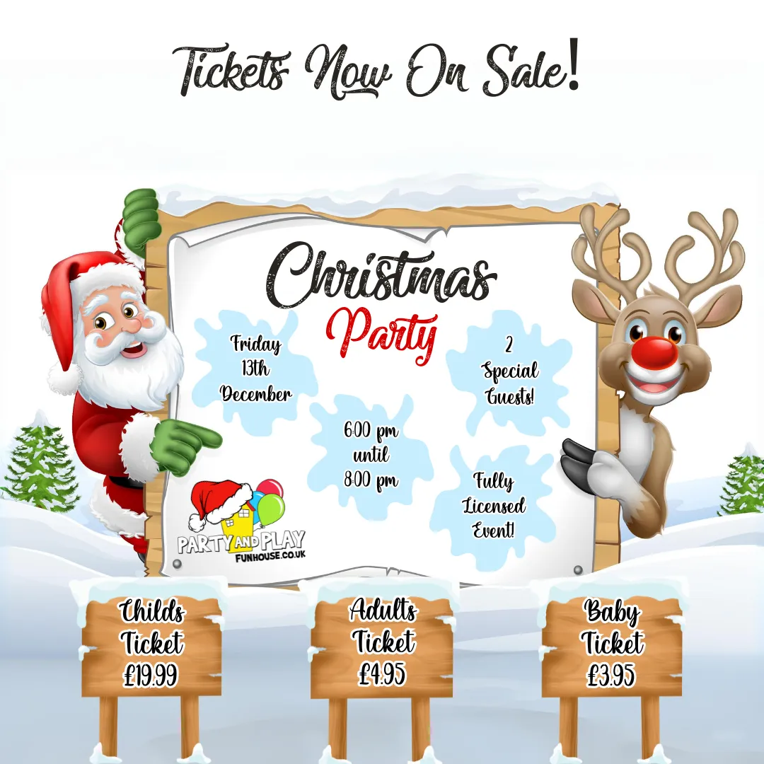 Christmas Party Advert for Party and Play in December