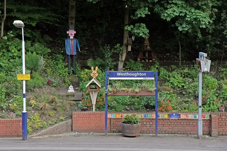 Westhoughton Railway Station platform and approach