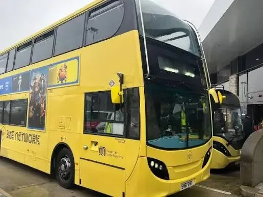 Bus arriving at Bolton bus station