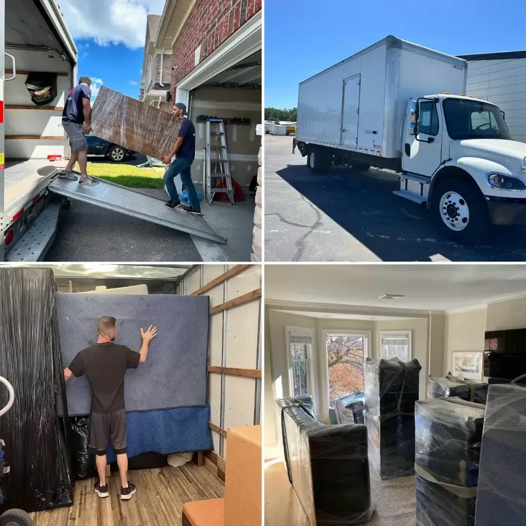 Residential movers loading household furniture into a moving truck in Manchester CT
