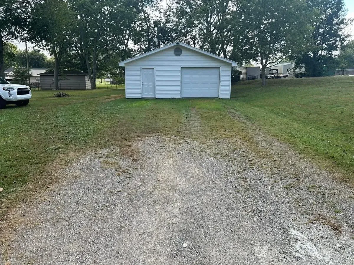 gravel driveway installation before photo in Athens, north Alabama