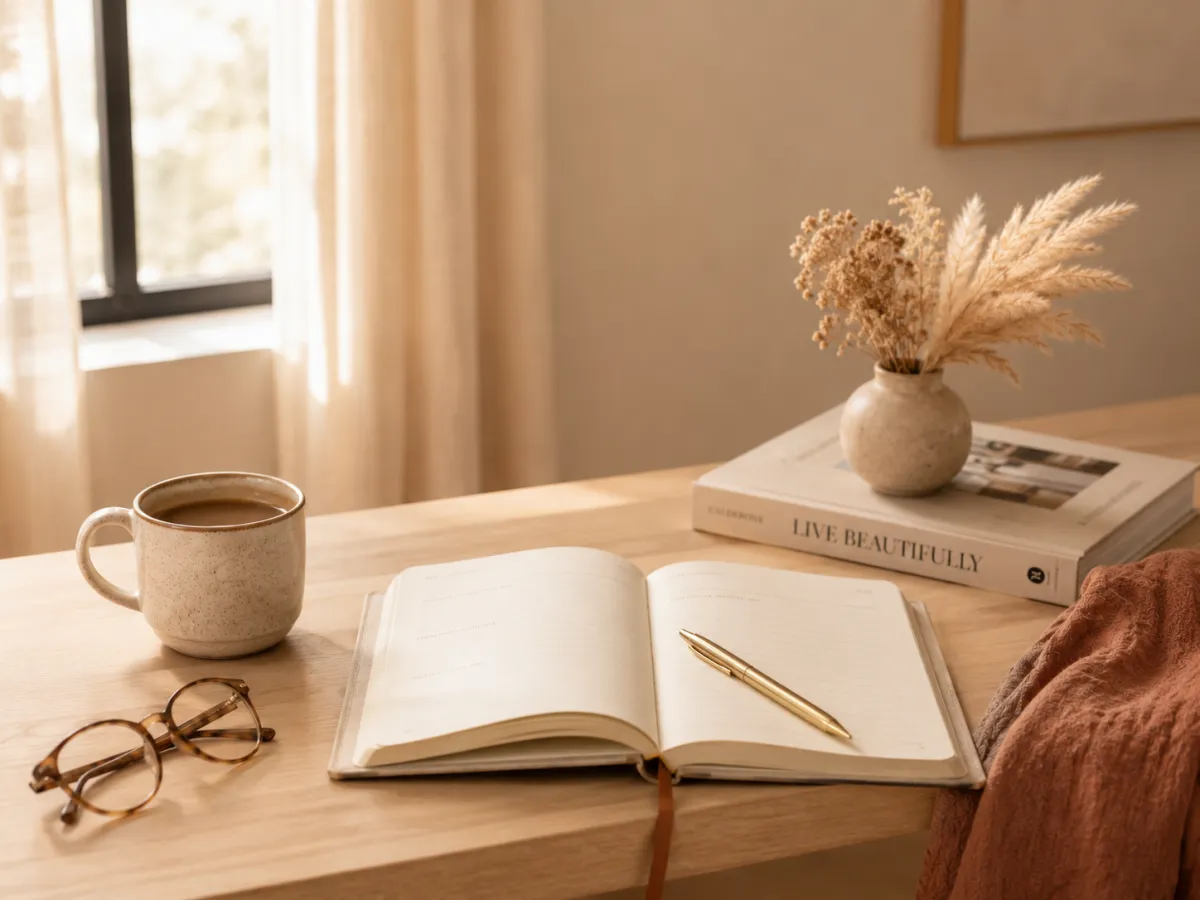 A warm, sunlit interior representing gratitude and mindset