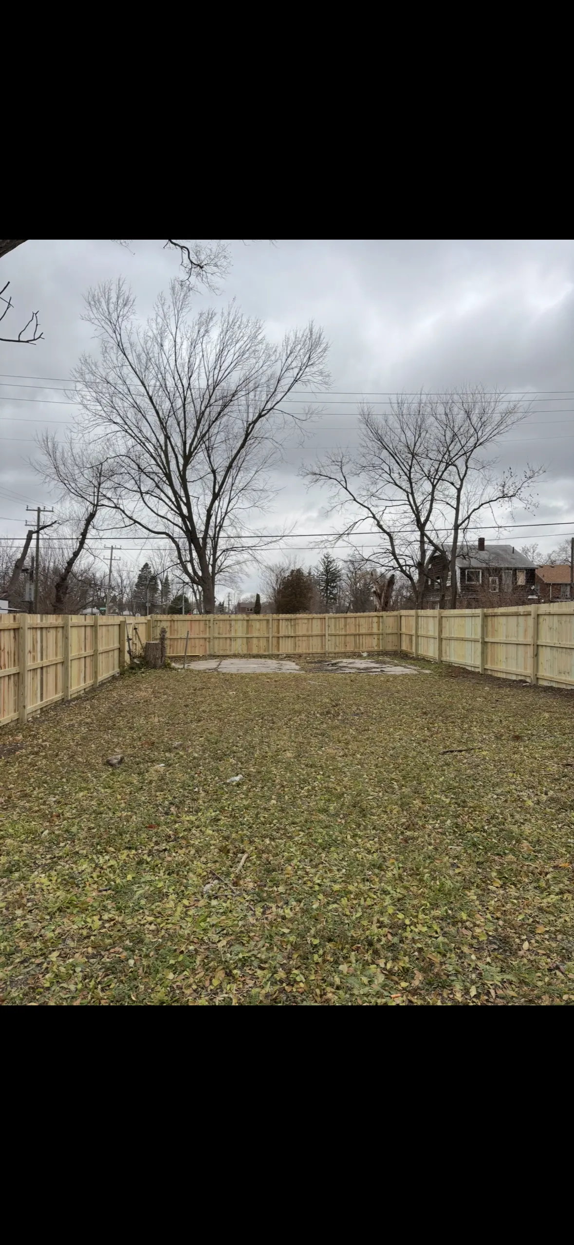 New wood privacy fence installed by TBL Construction in Wyandotte, Michigan