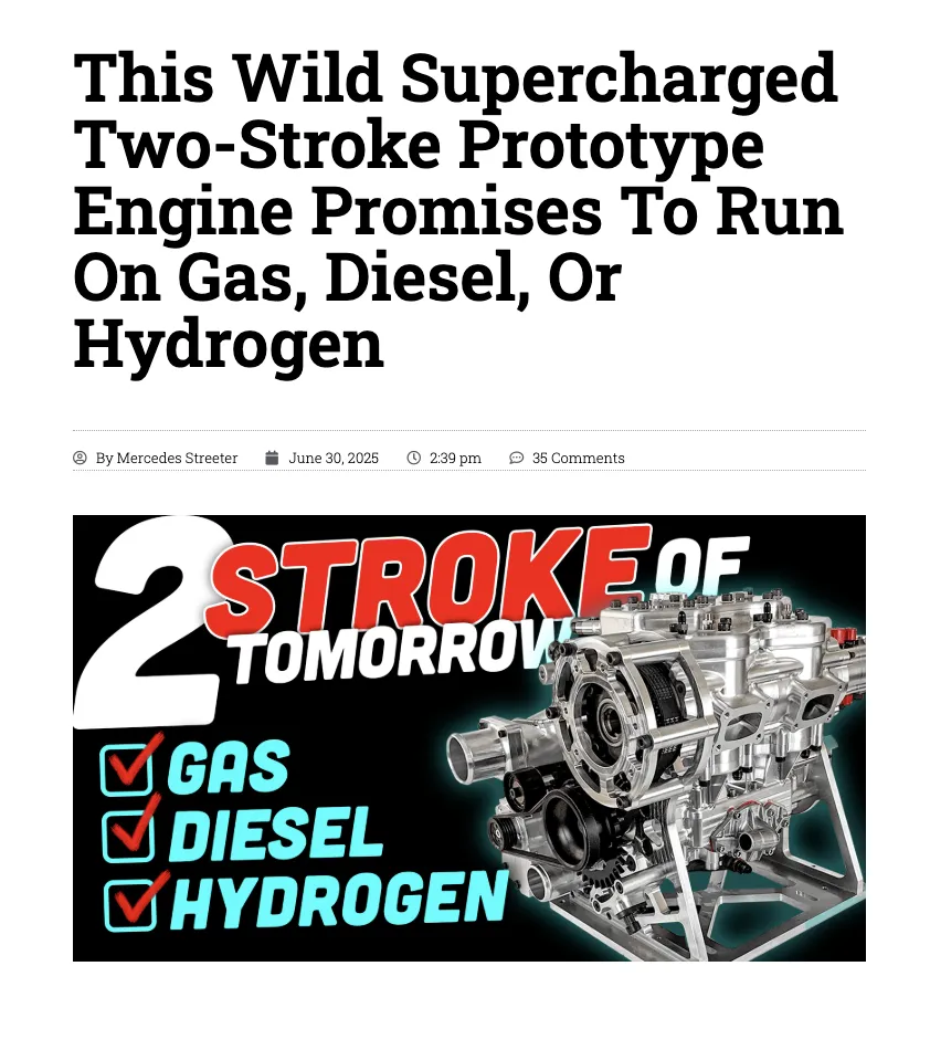 Alpha-Otto REV Force Engine Featured on The Autopian: