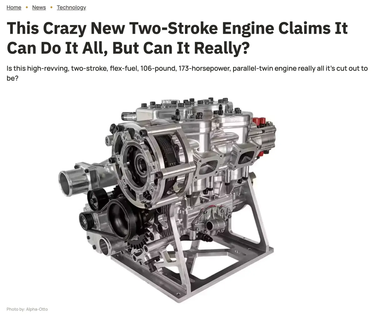 Alpha-Otto REV Force™ Engine Highlighted in RideApart