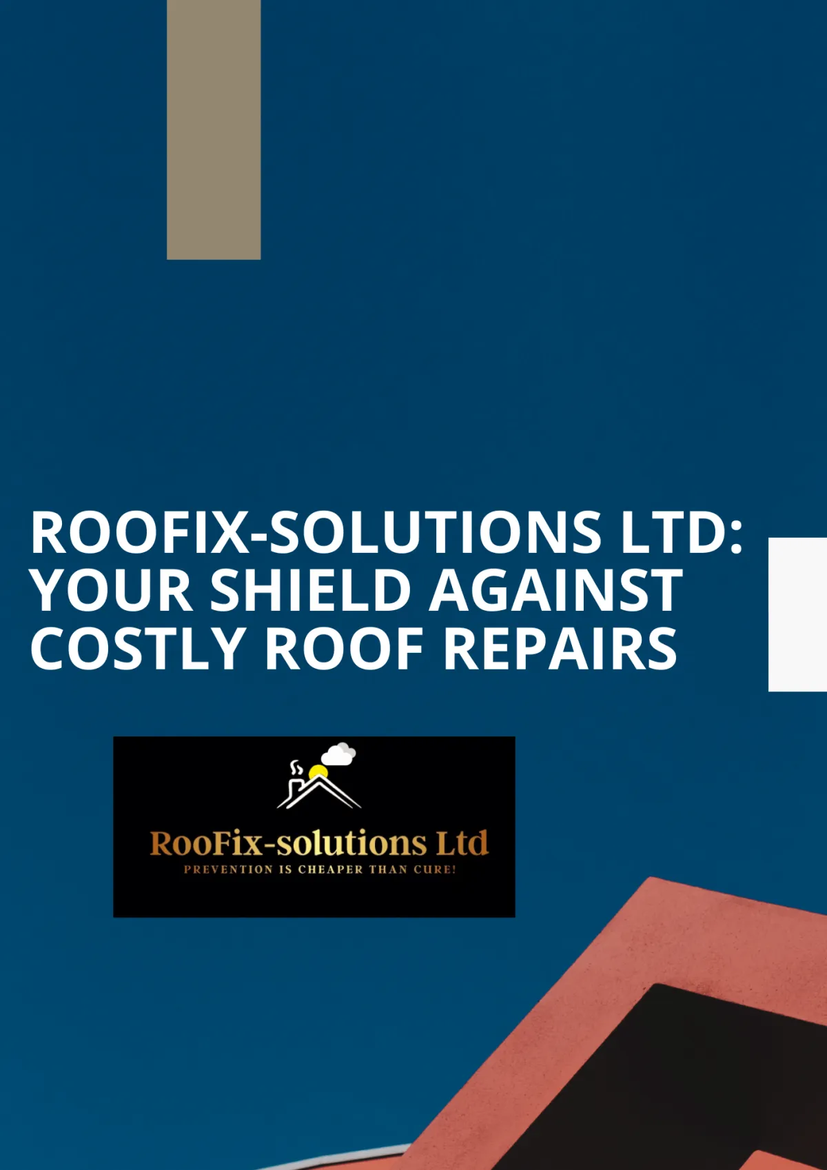 A blue house with a brown roof surrounded by trees