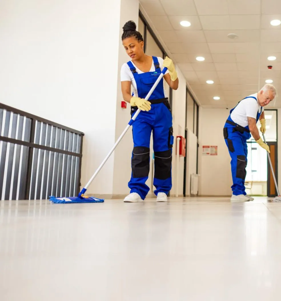 Spotless commercial kitchen cleaned by SereneClean's professional cleaning services in Charlotte.