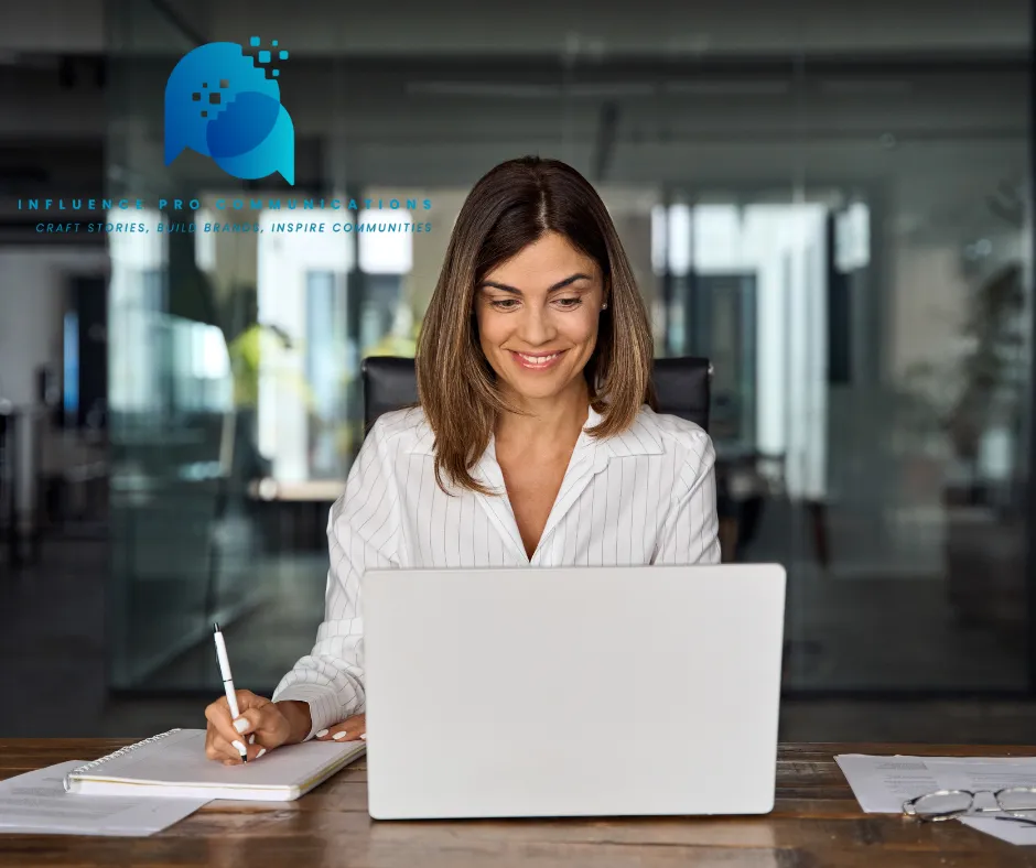 woman taking online course