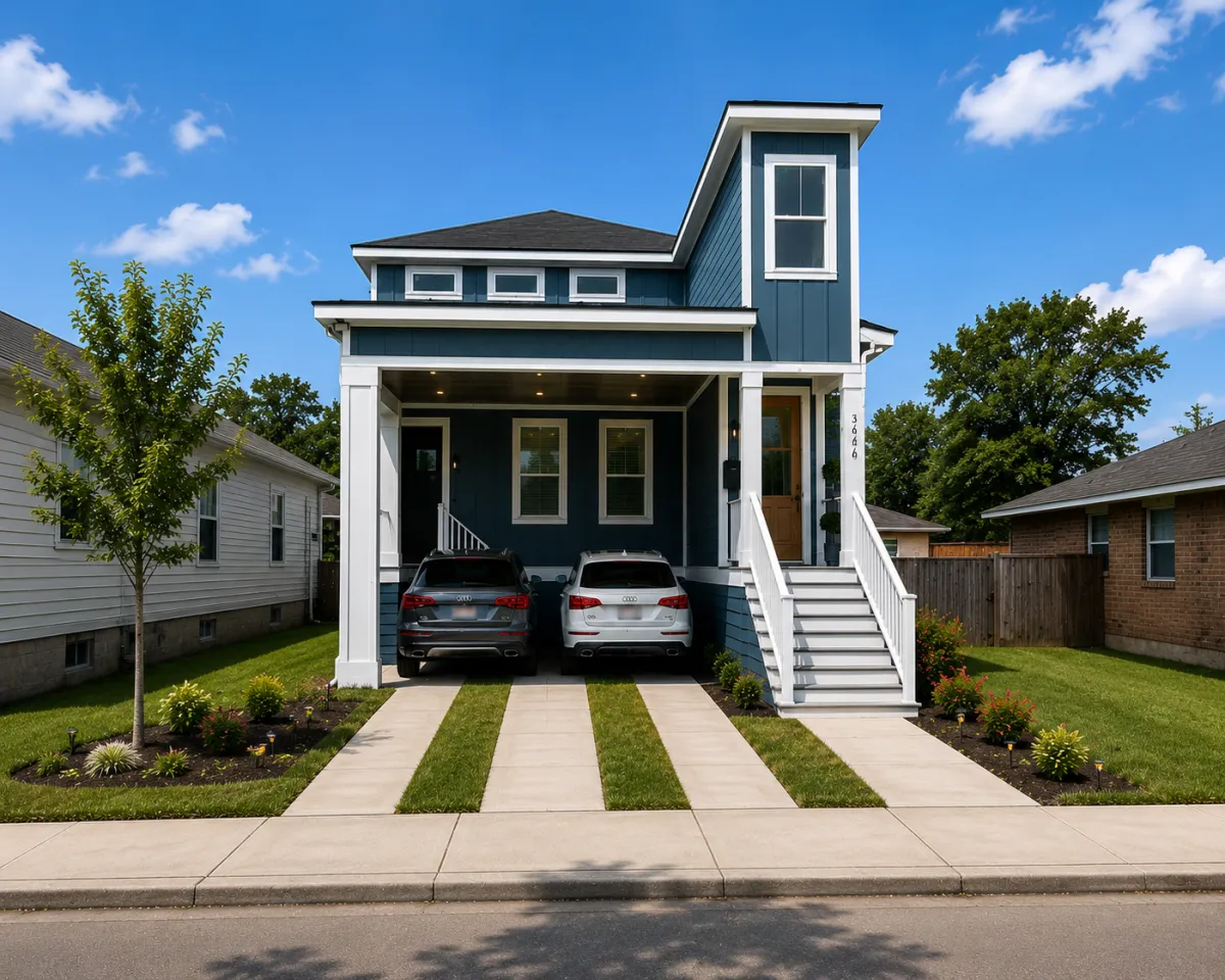 The Camelback duplex model, a New Orleans original elevation