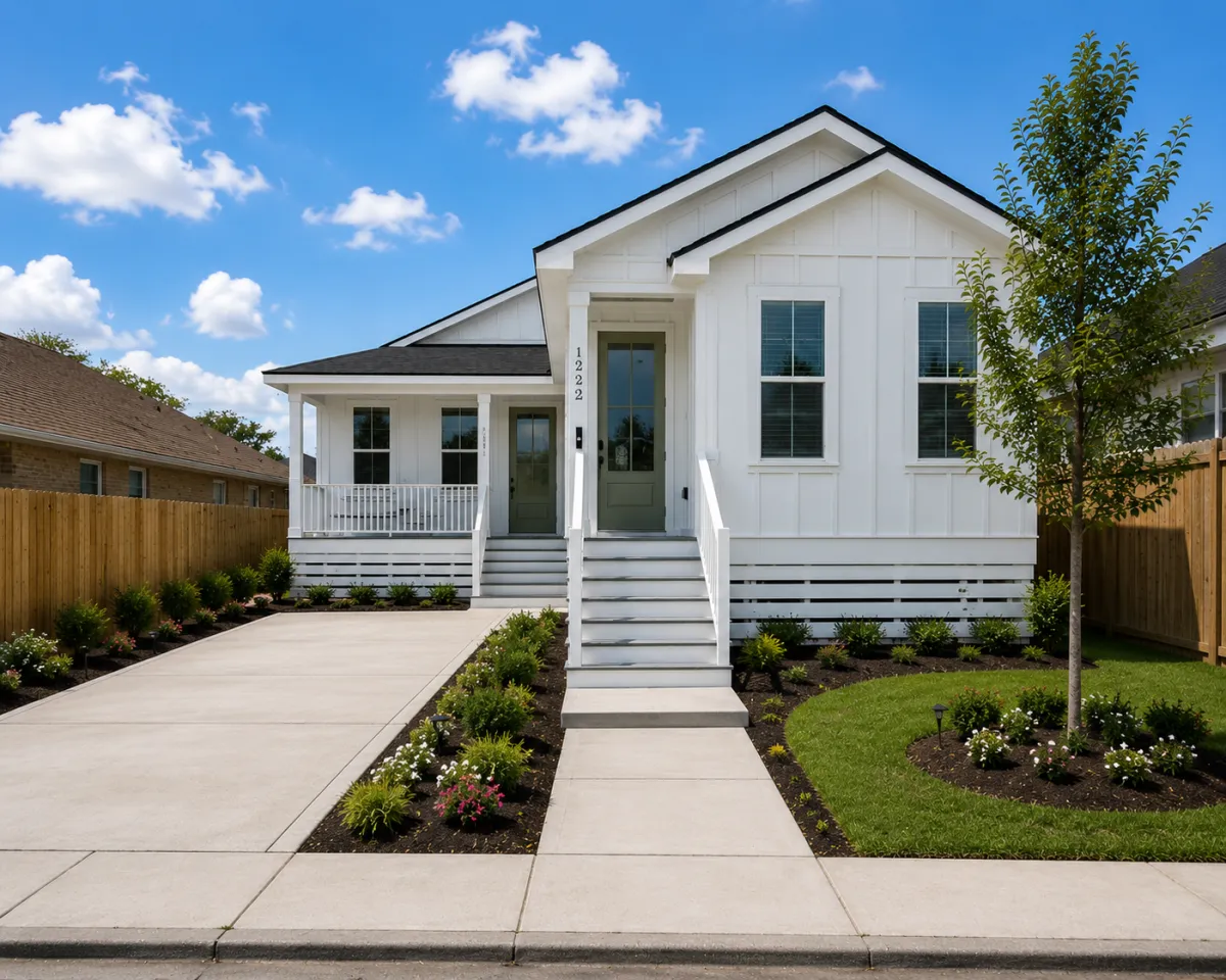 The Uptown duplex model, New Orleans classic elevation