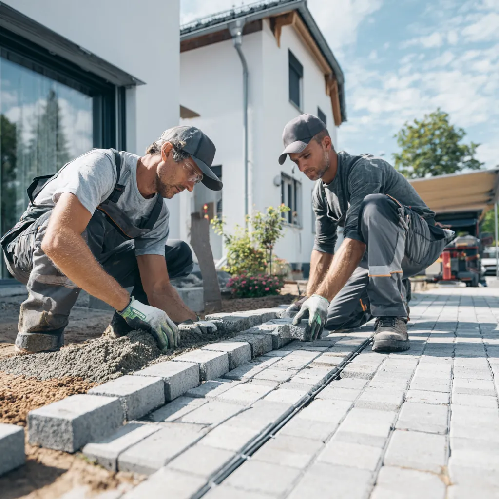Natursteinpflaster in Handarbeit – hochwertige Gestaltung von Außenbereichen.