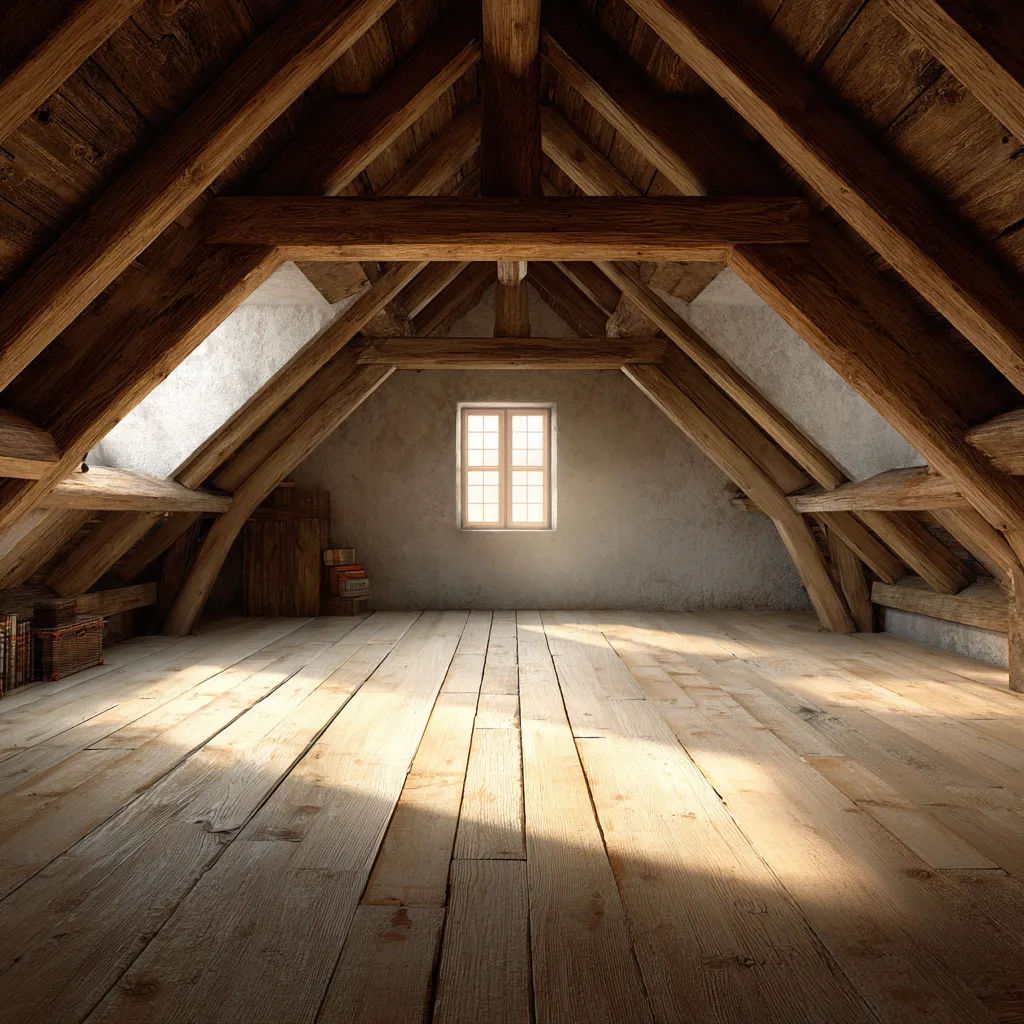 Leergeräumter, saubere Dachboden nach Entrümpelung.