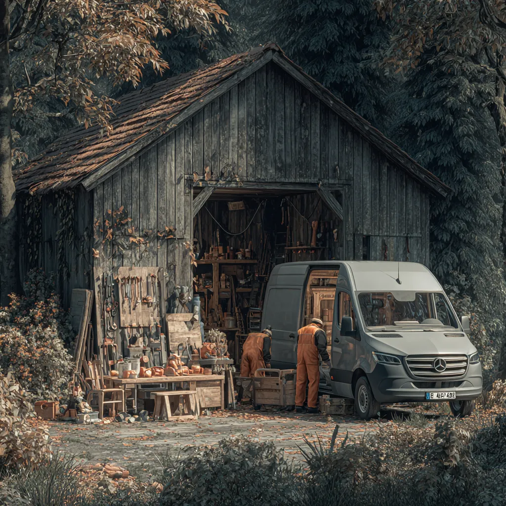 Team entrümpelt ein Nebengebäude – schnelle und gründliche Arbeit.