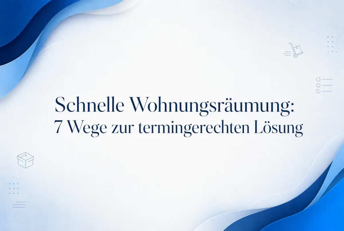 Schnelle Wohnungsräumung: 7 Wege zur termingerechten Lösung