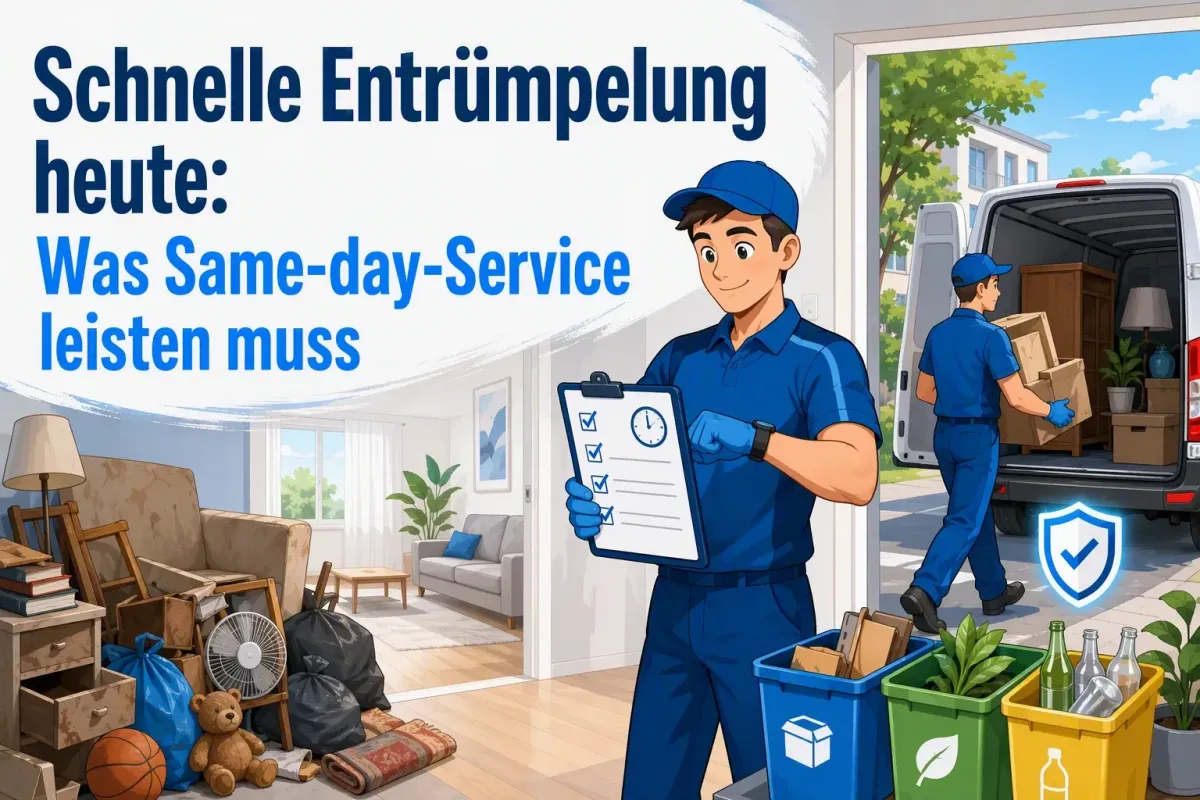 Schnelle Entrümpelung heute Was Same-day-Service leisten muss