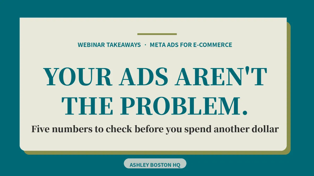 Your Ads Aren't the Problem (And the Maths Proves It)