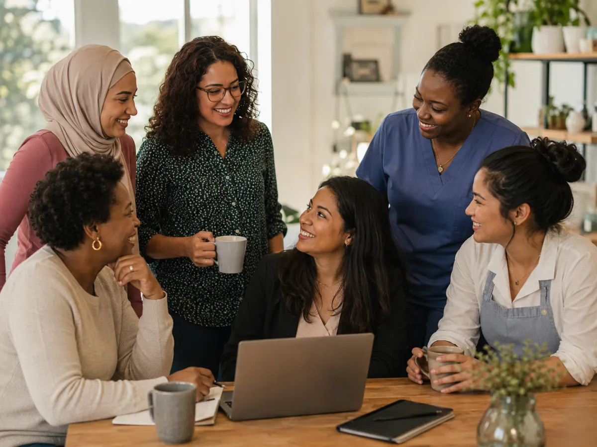 Women leaders connecting and collaborating