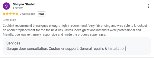 garage door sales near me