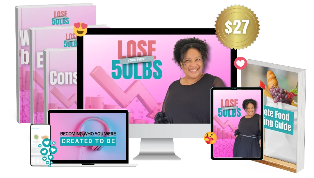 lose 50 pounds weight loss with God course mockup