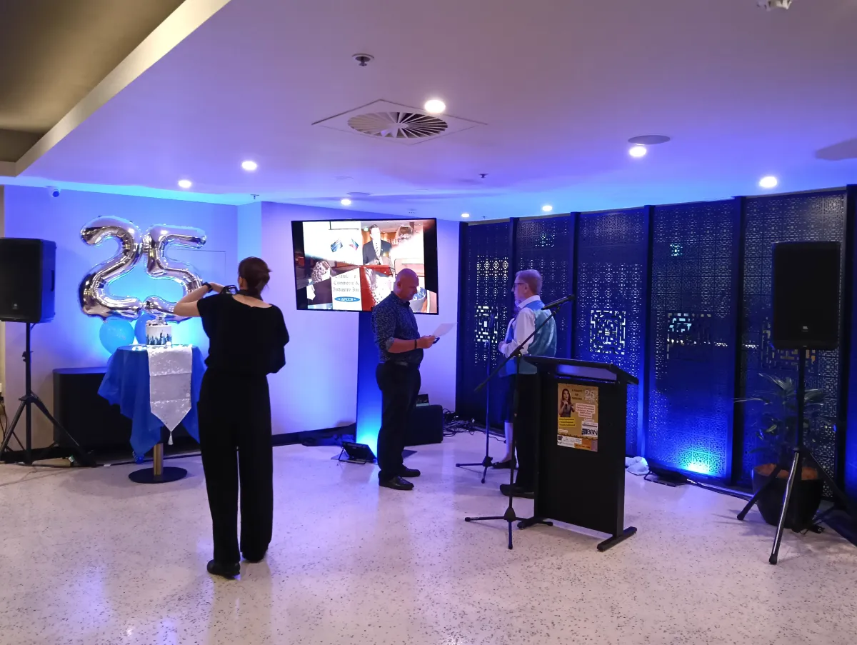 Blue up lights for atmospheric lighting