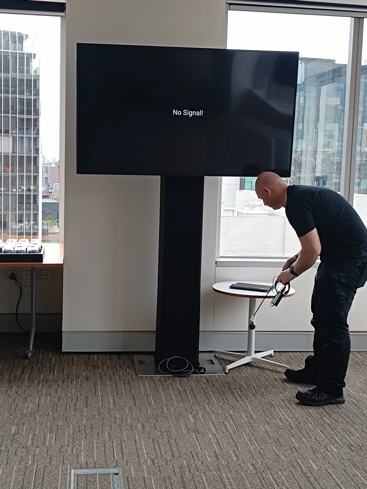 65" monitor on stand