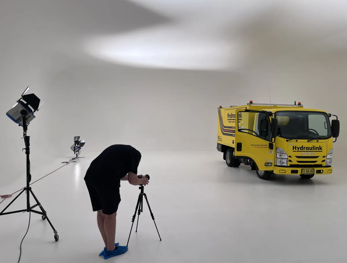 Drive in vehicle photography studio Sydney with automotive lighting