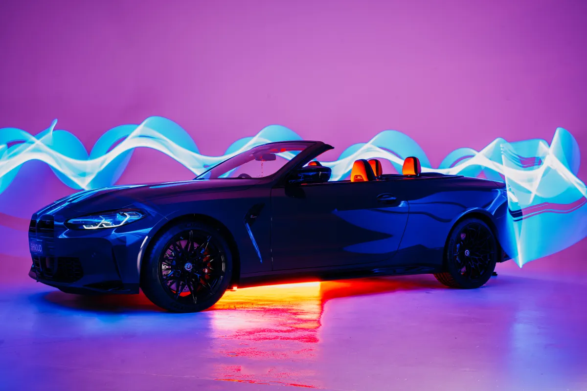 Drive in vehicle photography studio Sydney with automotive lighting